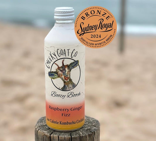 CHEEKY GOAT CO Boozy Booch RASPBERRY GINGER FIZZ 4PK